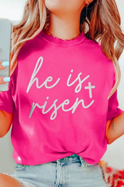 He Is Risen Christian Easter Graphic Tee