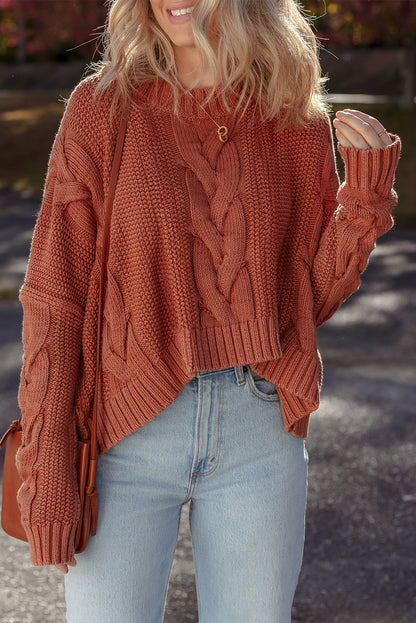 Redwood Chunky Cable Knit Slouchy Oversized Sweater