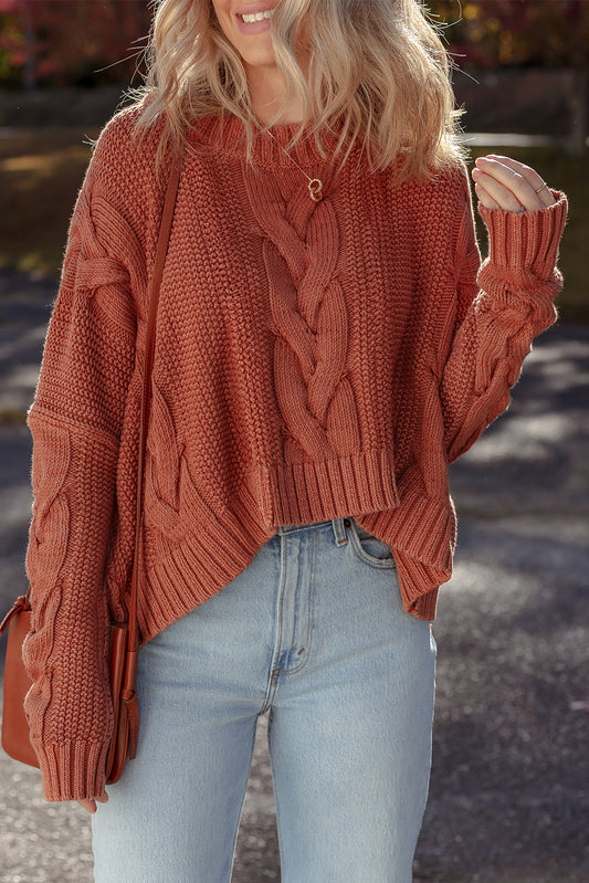 Redwood Chunky Cable Knit Slouchy Oversized Sweater
