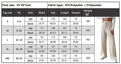 Textured Knit High Waist Wide Leg Lounge Pants