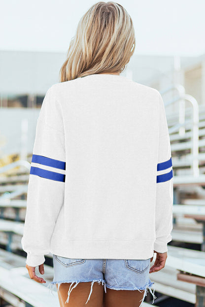 Varsity Stripe Drop Shoulder Oversized Women’s Sweatshirt