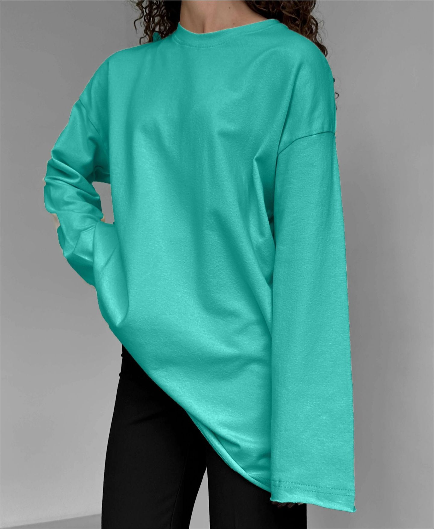 Loose Fit Cotton Long Sleeve Casual T Shirt for Women