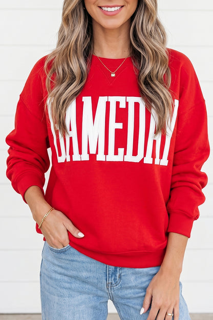 Fiery Red GAMEDAY Oversized Crewneck Sweatshirt