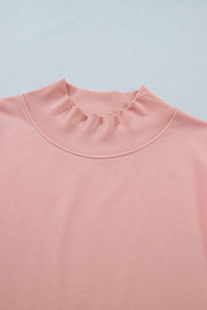 High Neck Cap Sleeve Loose Casual Top
