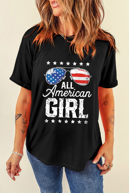 American Girl Graphic Tee Independence Day Flag Day Shirt