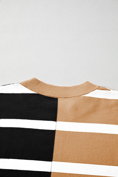 Neutral Colorblock Knit Sweater – Oversized Pullover