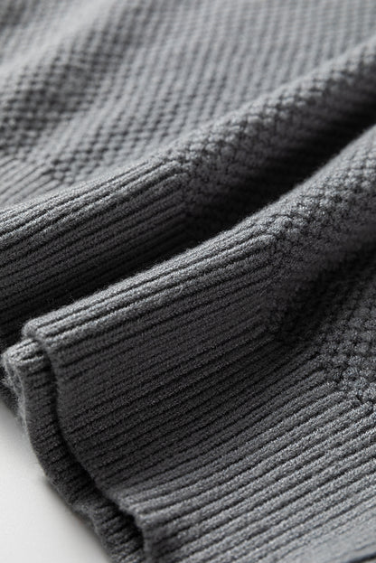 Parchment Color Block Knit Striped Sleeve Detail Casual Sweater