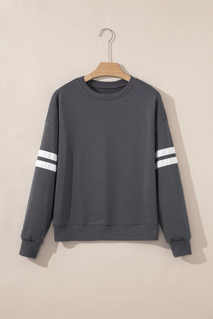 Varsity Stripe Drop Shoulder Oversized Women’s Sweatshirt