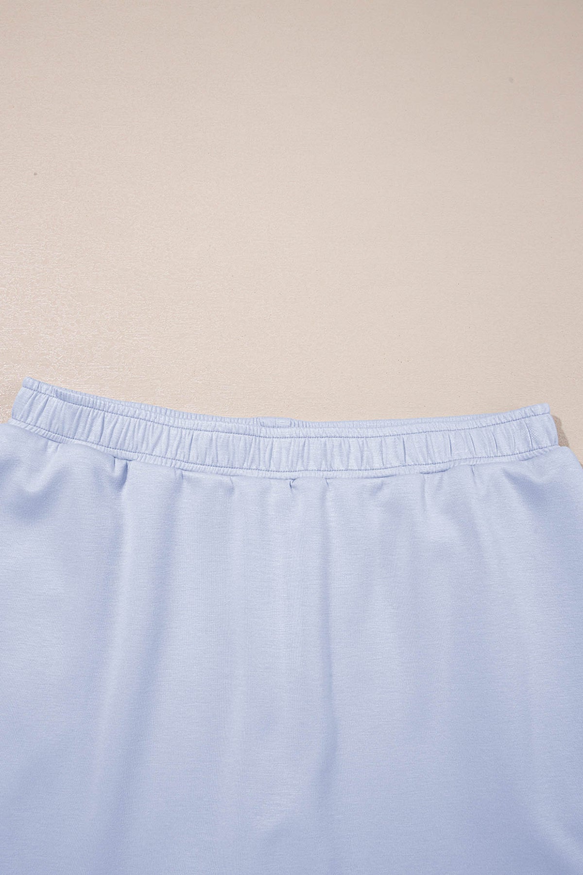 Scalloped Hem Puff Sleeve Lounge Set Casual Two Piece