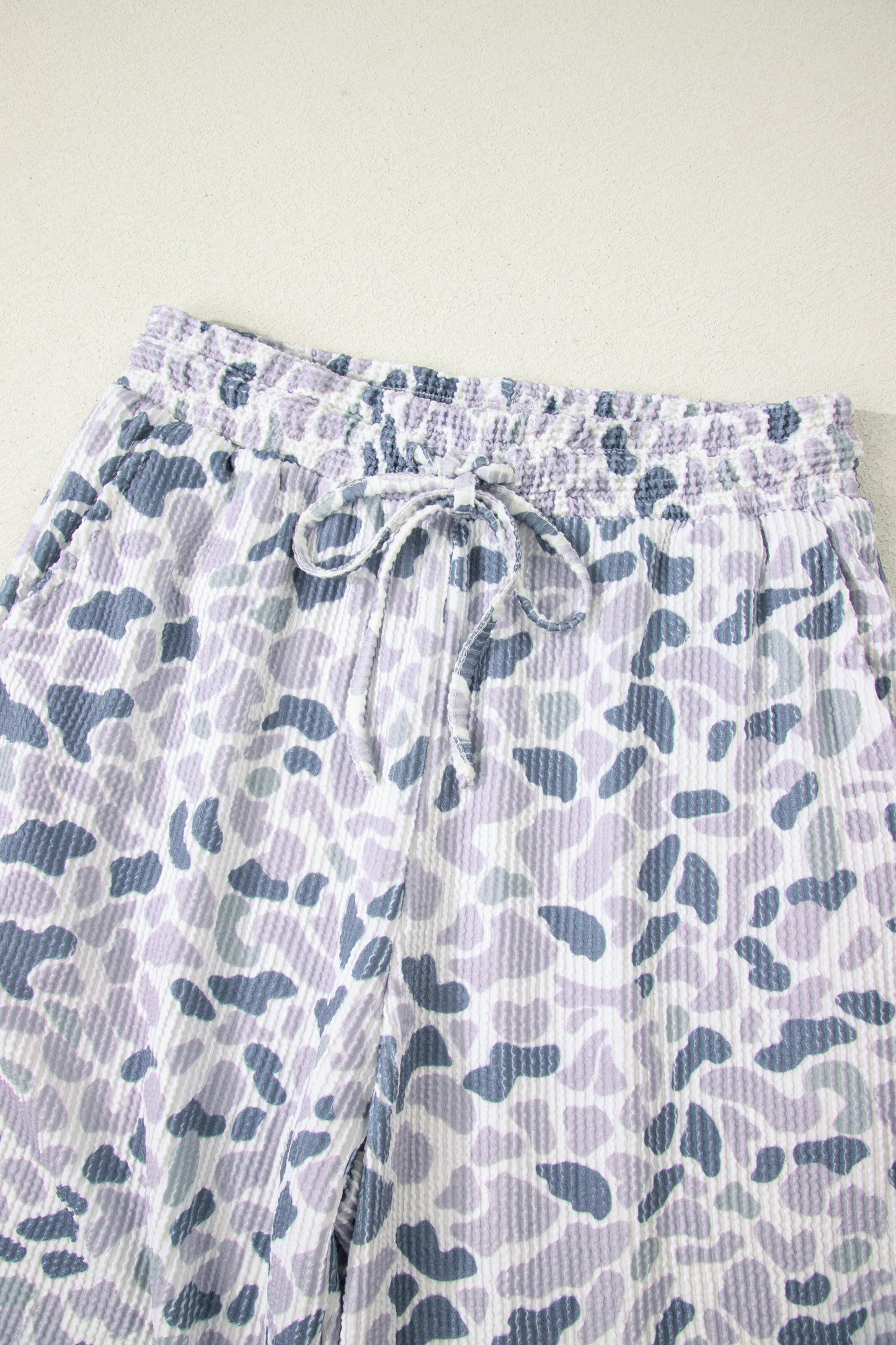 Women Camo Print Two Piece Set Casual Tee Drawstring Pants