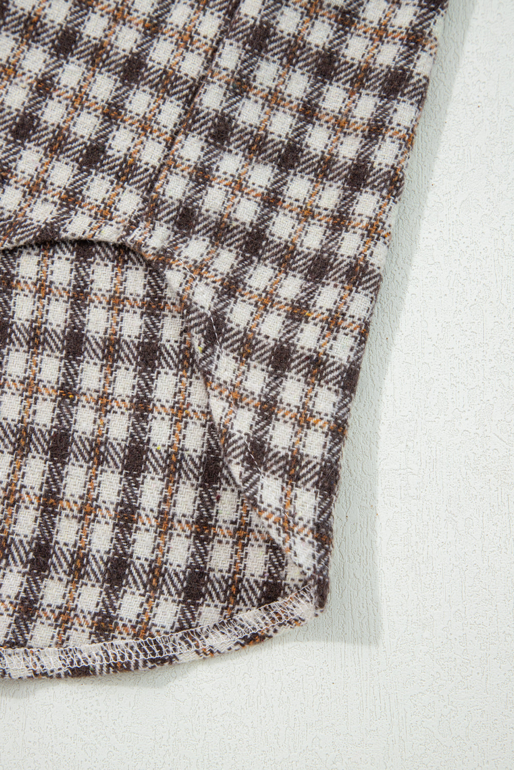 Plaid Shacket with Contrast Corduroy Flap Pockets