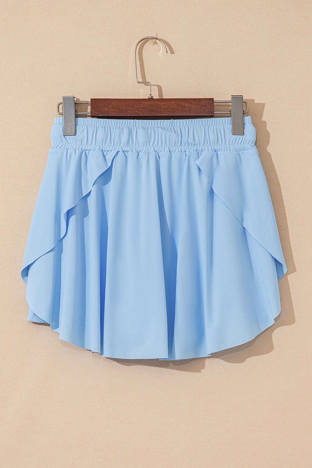 Black High Waist Drawstring Tennis Skort with Lining