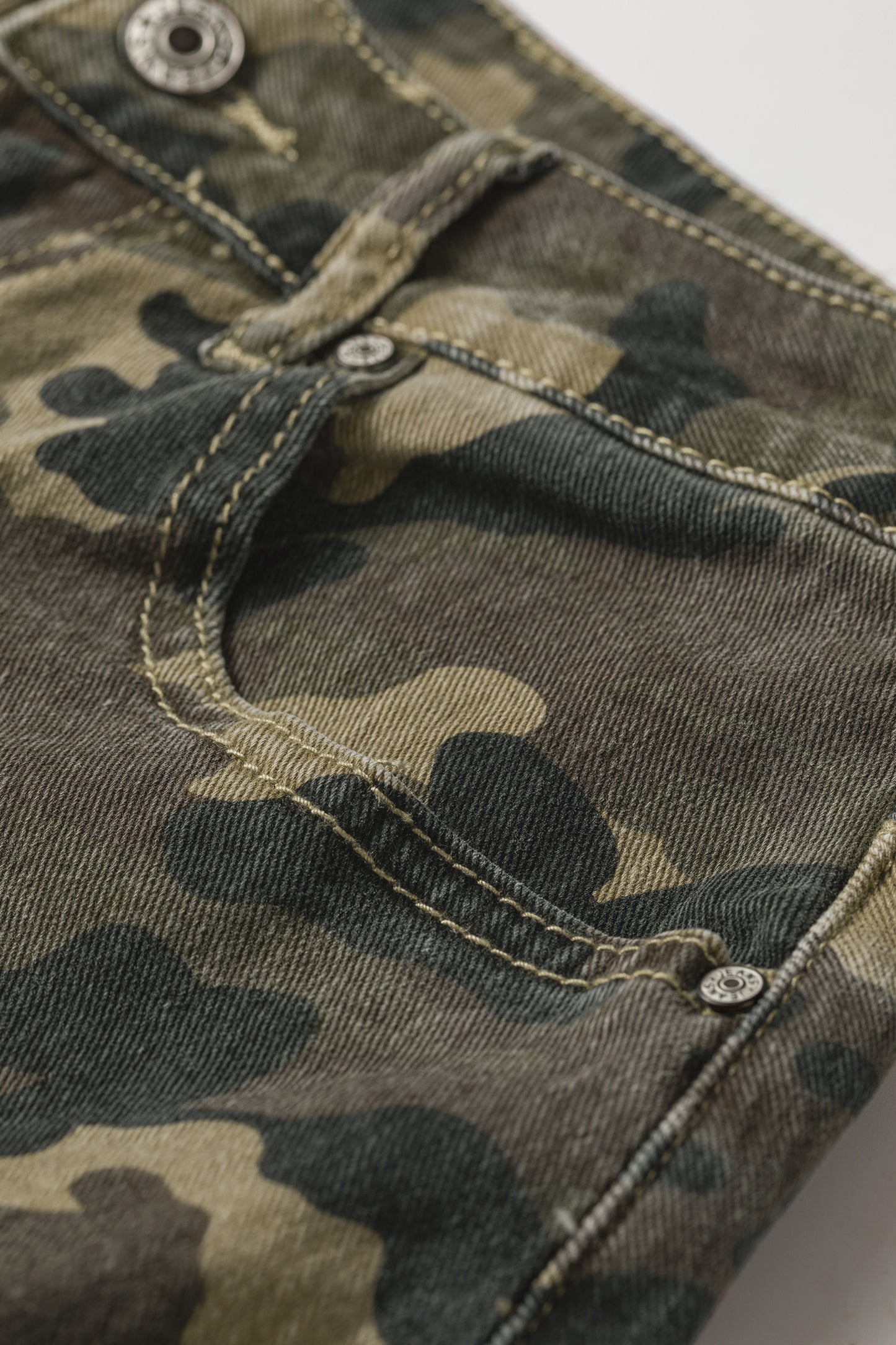 Camo Denim Shorts High Rise Western Casual Summer Shorts