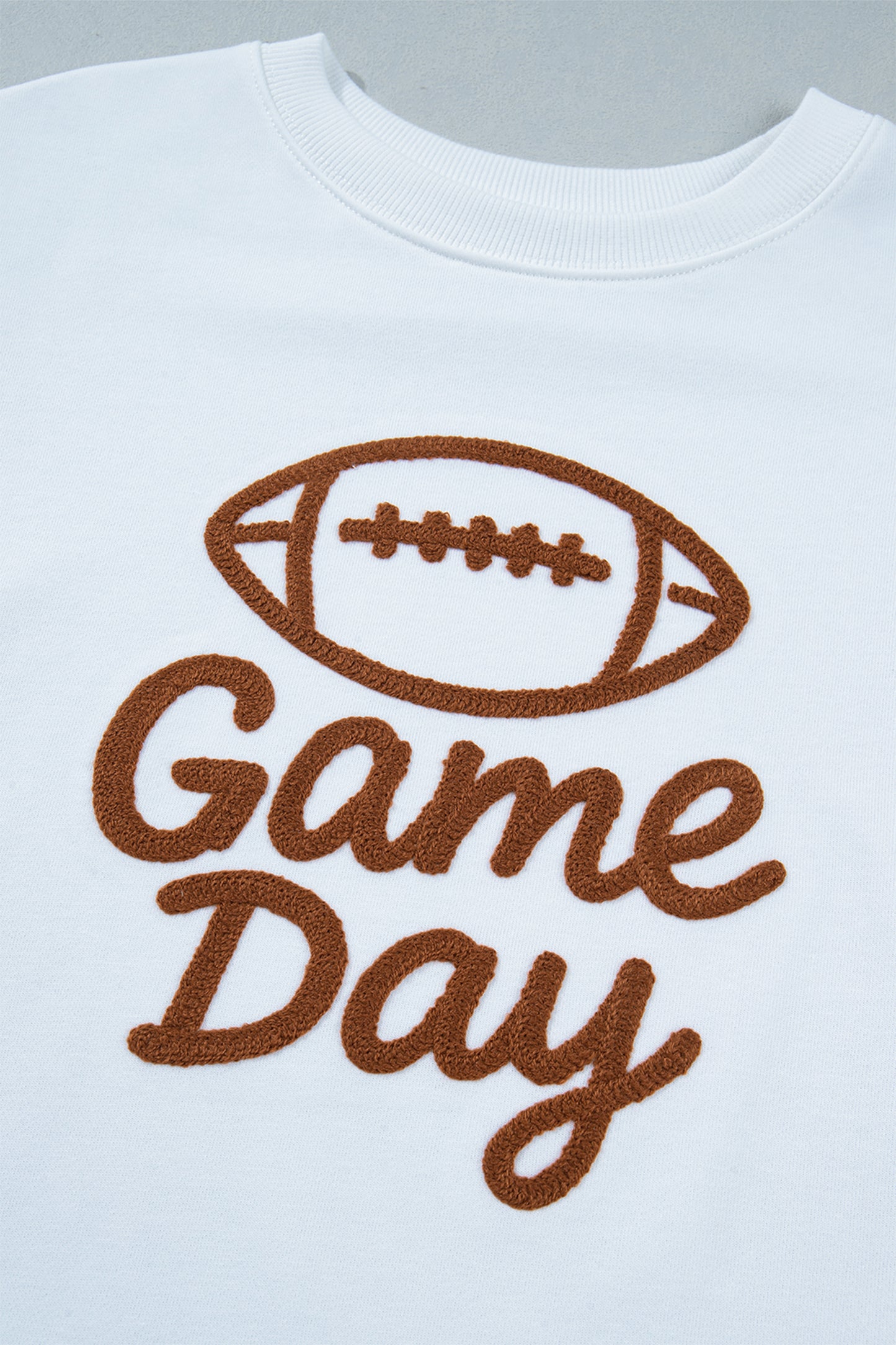 Game Day Football Embroidered Crewneck Sweatshirt