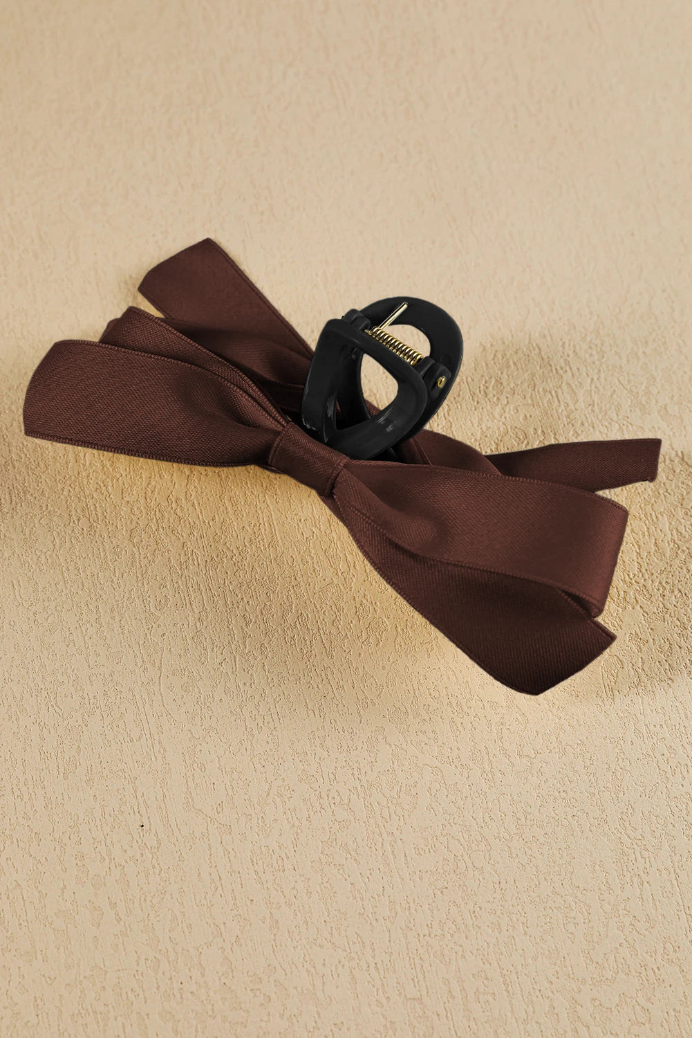 White Elegant Satin Bow Large Hair Claw Clip for Women