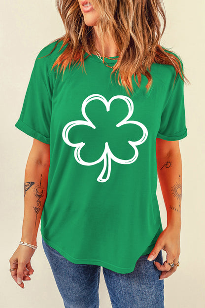Bright Green Shamrock Graphic St Patrick’s Day Tee