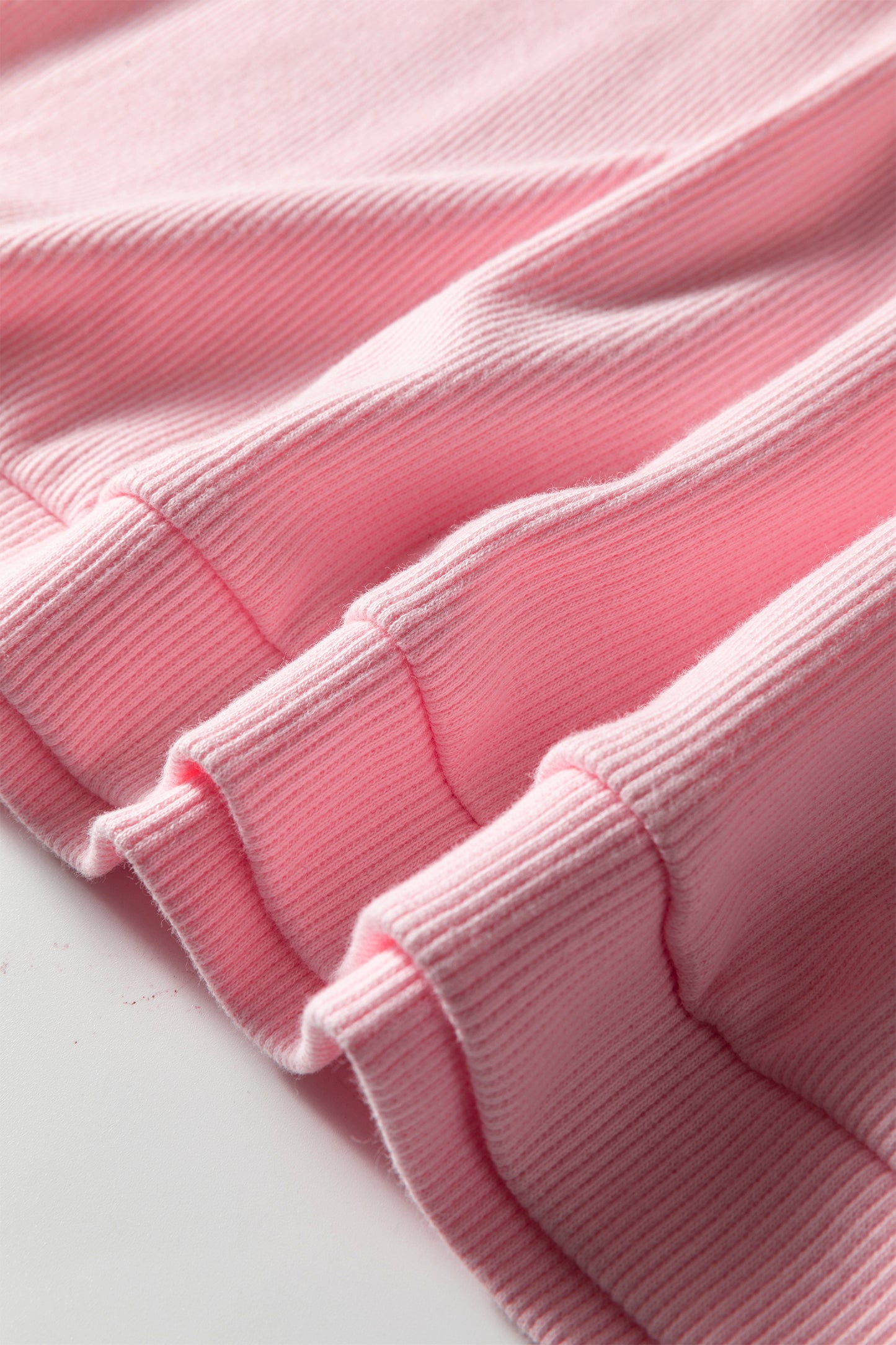 Pink XOXO Heart Embroidered Ribbed Knit Valentines Sweatshirt