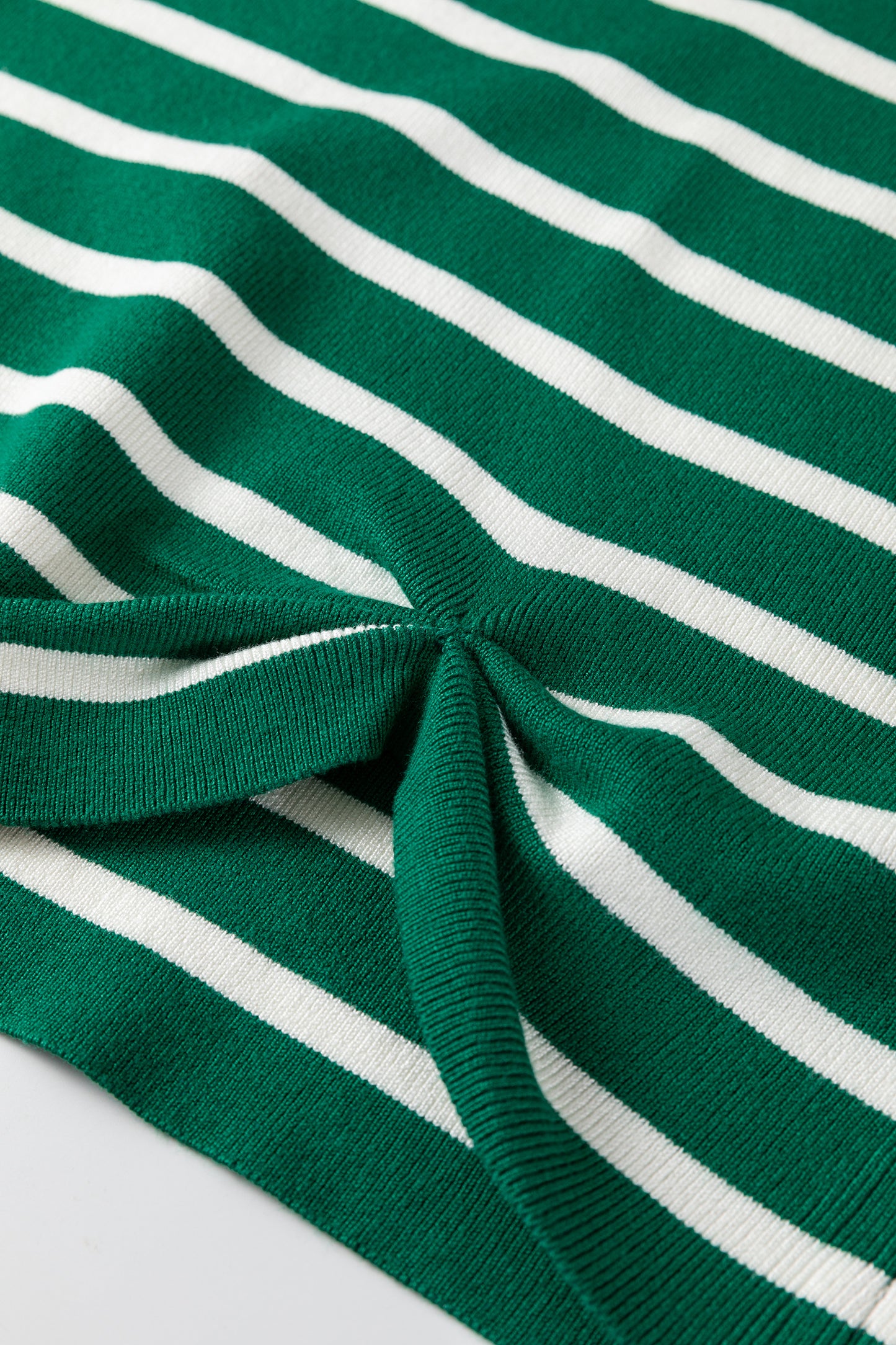 Green Striped Sleeveless Knit Sweater Vest Casual Top