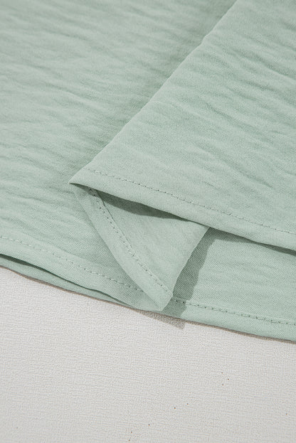 Clearly Aqua Ruffle Sleeve Summer Casual Blouse Top