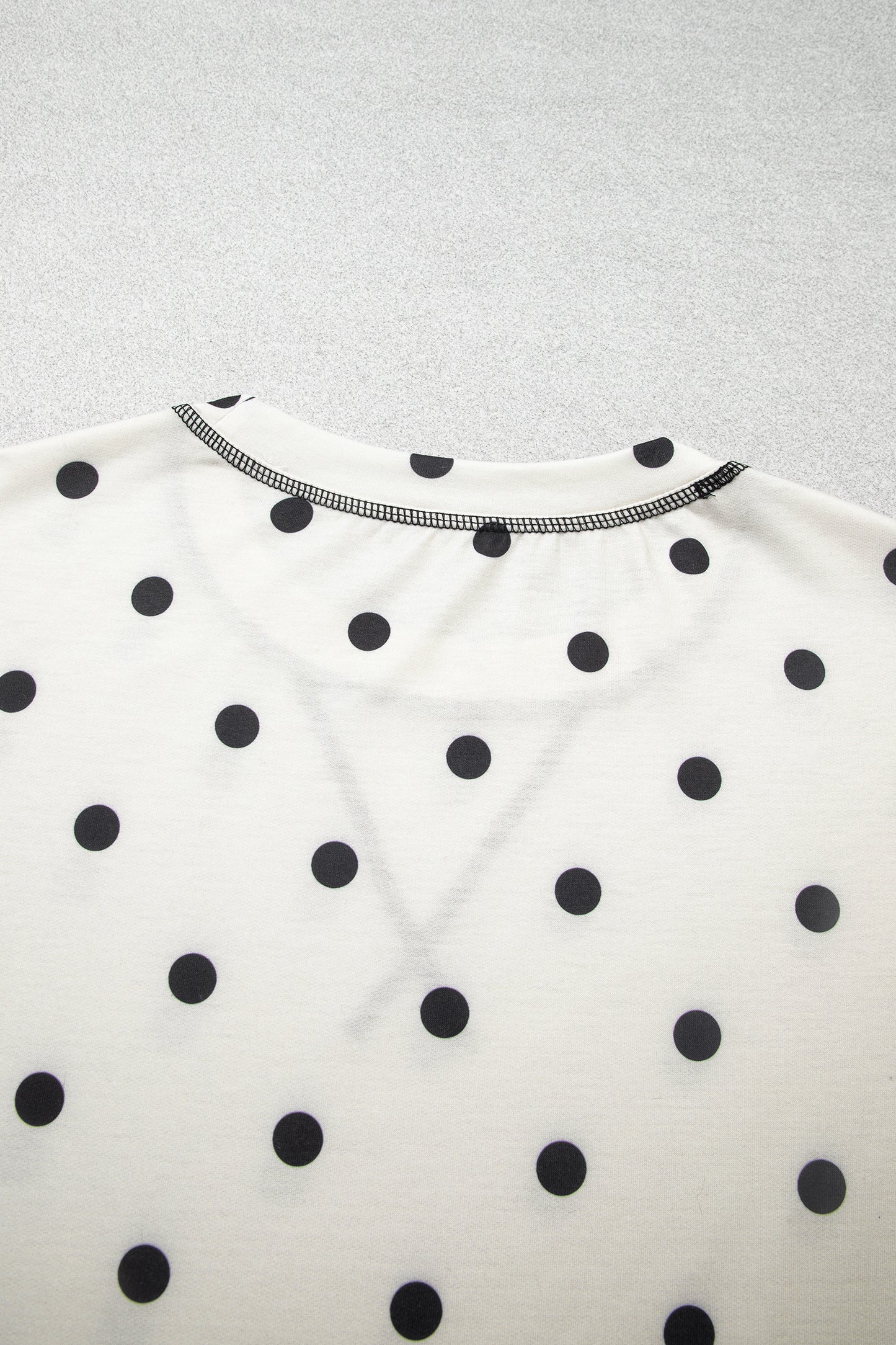 Polka Dot Puff Sleeve Wide Leg Two Piece Pants Set