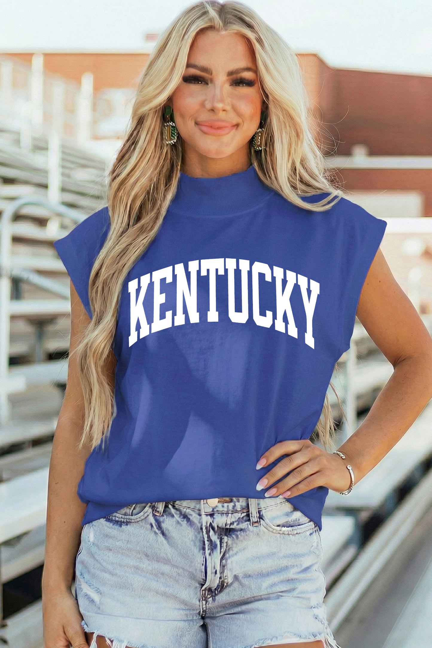 KENTUCKY Graphic Tee Women Sleeveless Summer Top