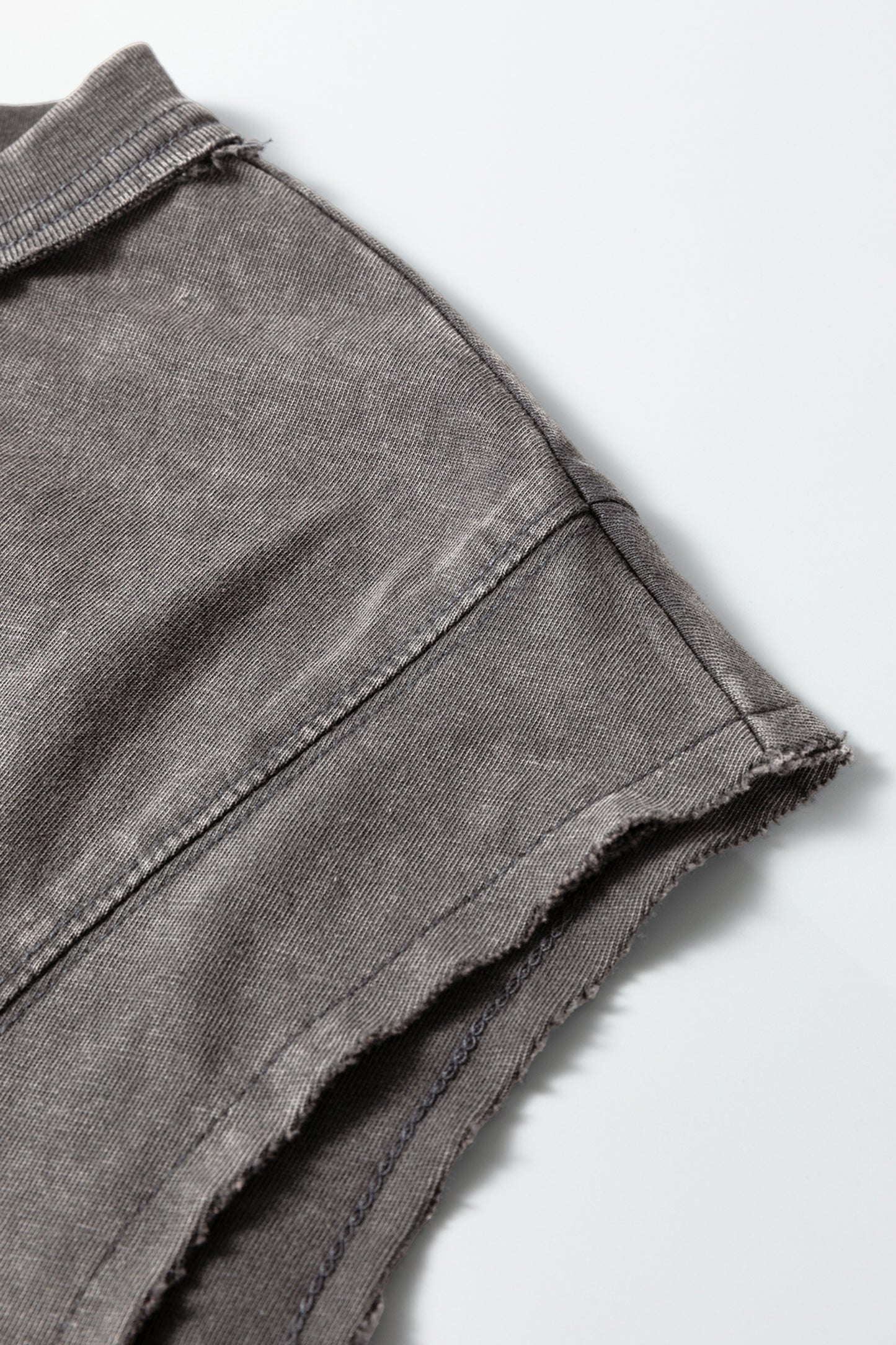 Medium Grey Mineral Wash Boxy Cotton Tank Top