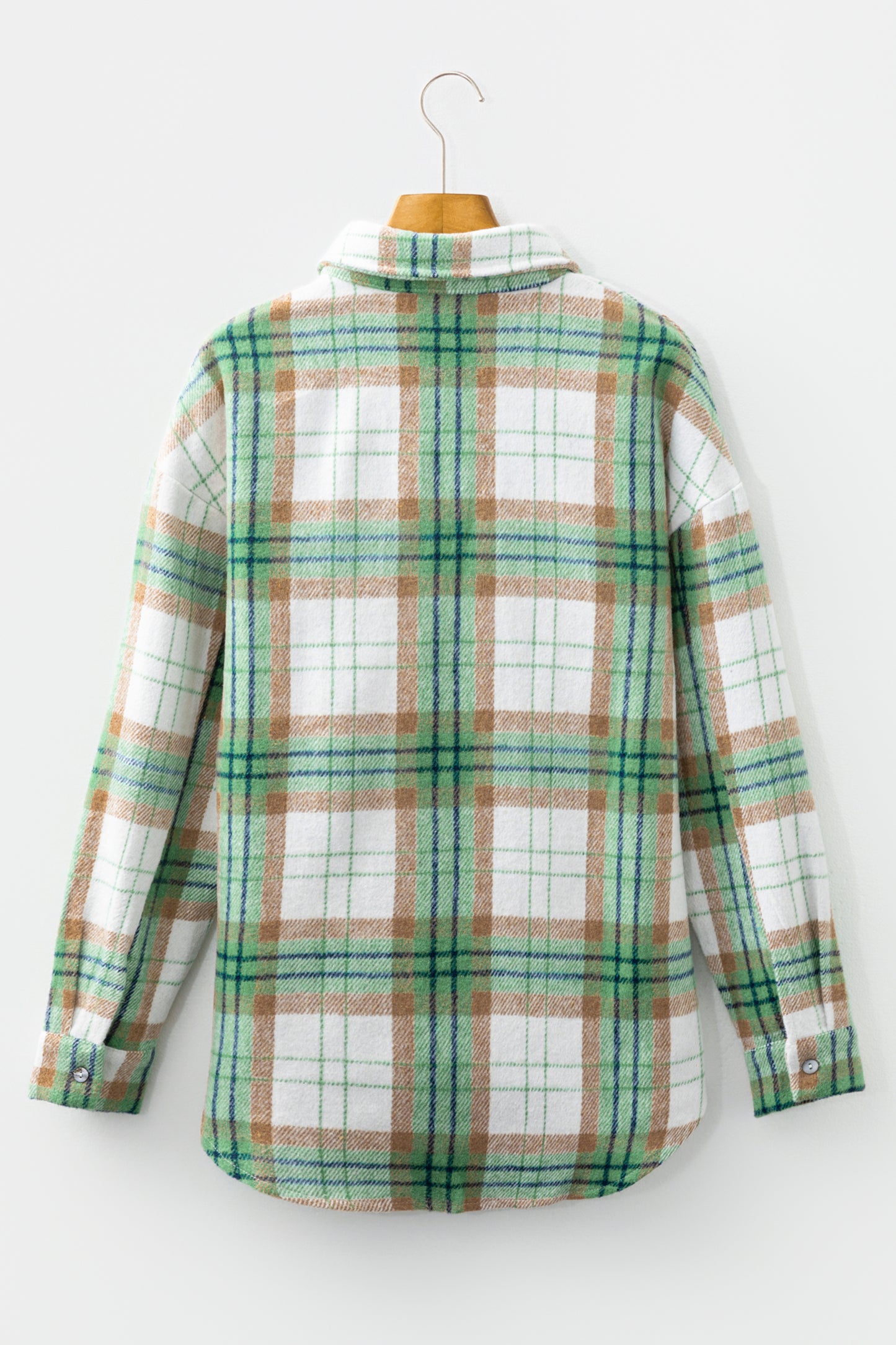 Christmas Plaid Button Down Flannel Shacket for Women