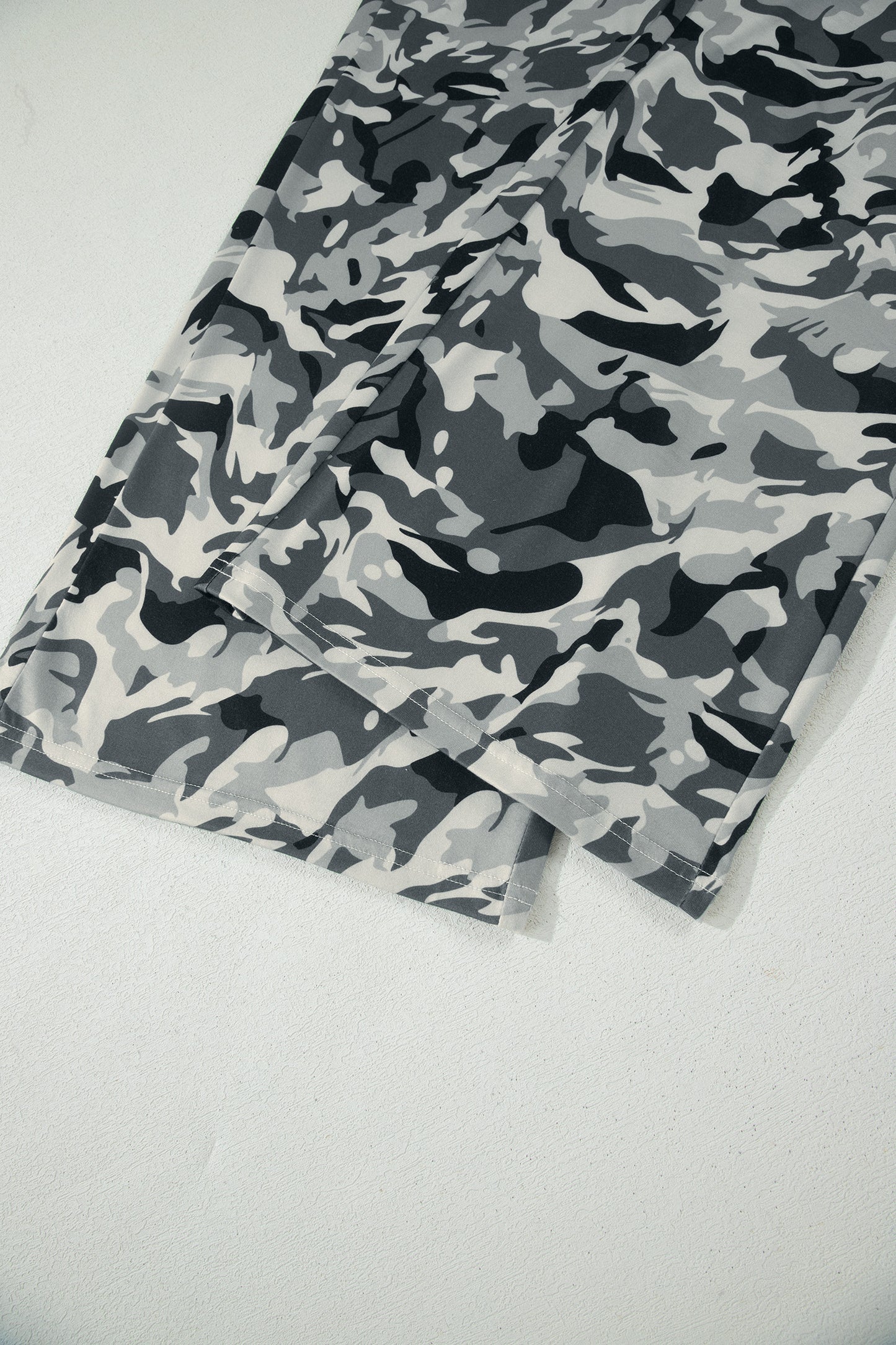 Green Western Camouflage Print Drawstring Casual Pants