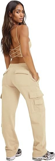 High Waist Y2K Multi-Pocket Cargo Sweatpants