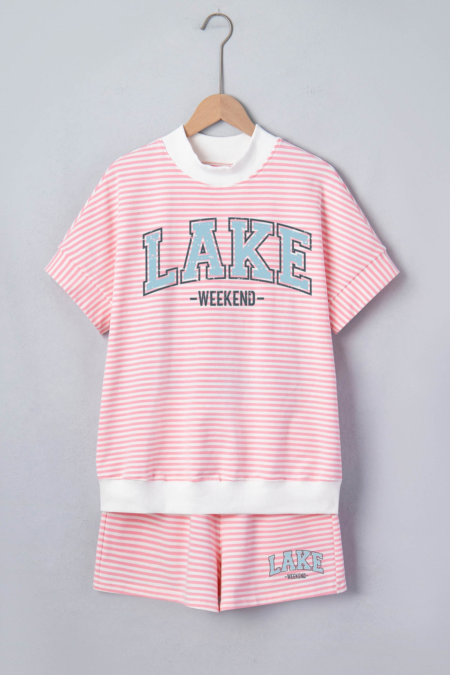 Lake Weekend Striped Lounge Set Shorts Outfit
