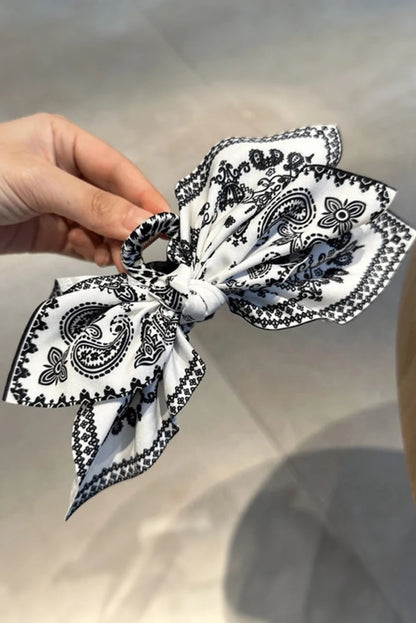 Paisley Bow Hair Clip Oversized Ribbon Hair Accessory