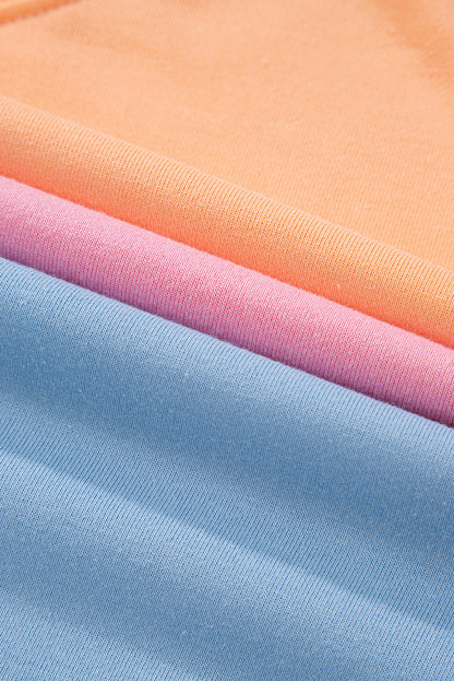 Mauve Colorblock Drop Shoulder Oversized Sweatshirt