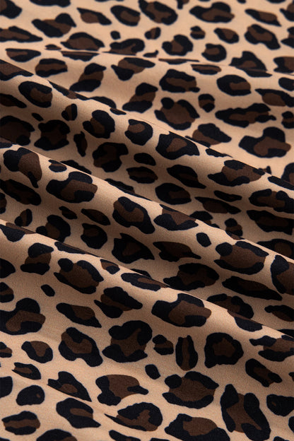 Leopard Print Ruffle Strap Tank Top Loose Babydoll