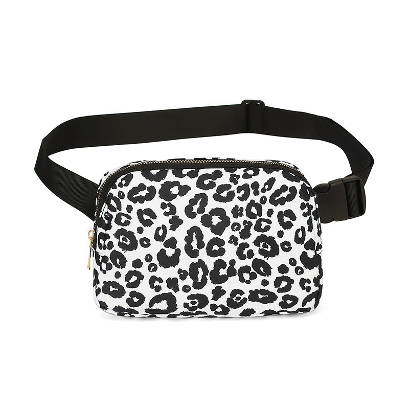 Leopard Print Adjustable Shoulder Strap Women Waist Bag Crossbody Bag Waterproof Chest Bag