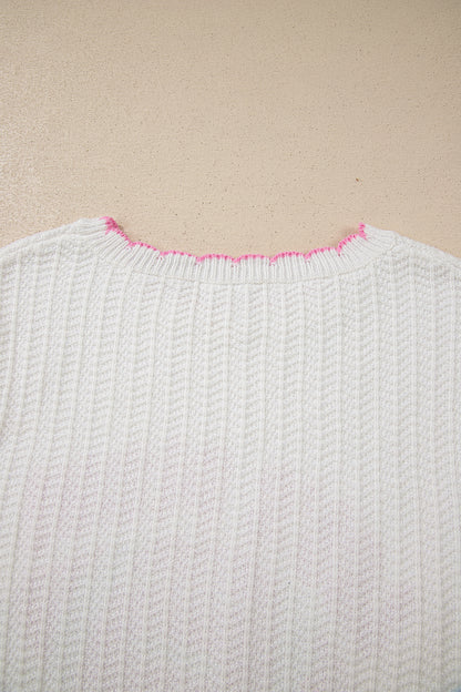 Lets Play Textured Knit Rugby Pattern Sweater Vest Game Day