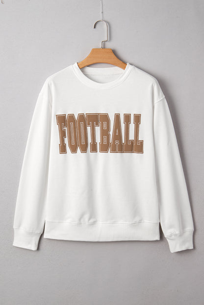 Football Graphic Crew Neck Sweatshirt Game Day Pullover