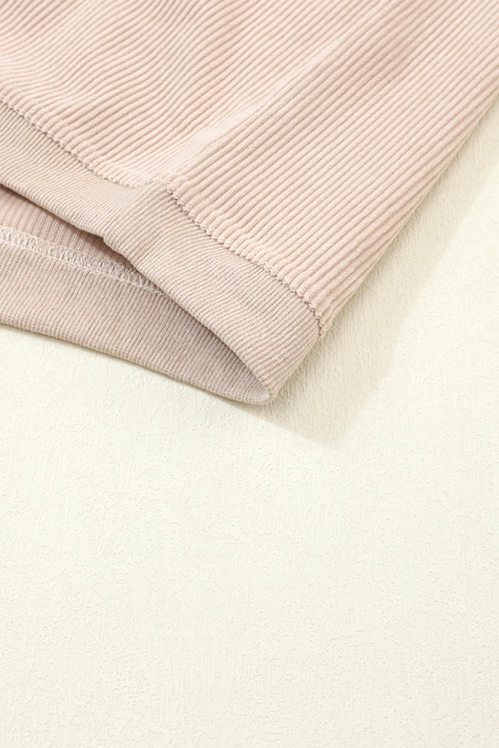 Apricot Ribbed Corduroy Oversized Long Sleeve Top