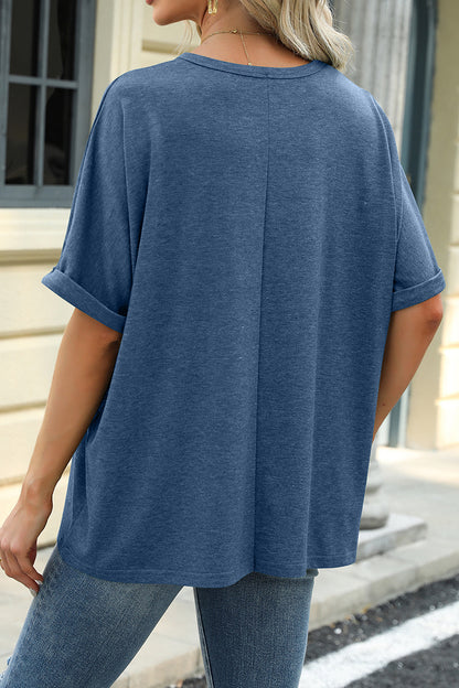 USA Sequin Graphic July 4th Loose Fit Tee Top