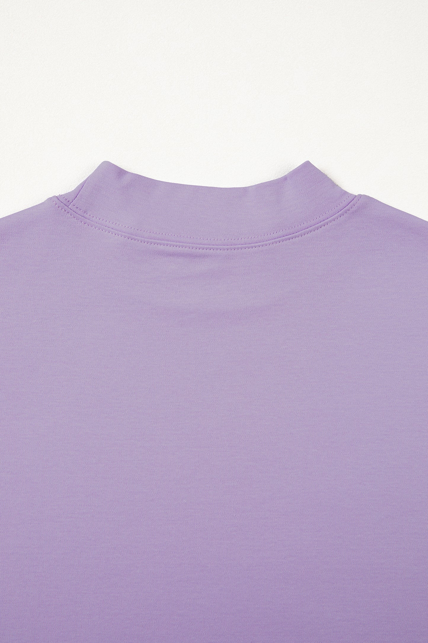 Dark Blue Oversized Mock Neck Tee Casual Relaxed Top