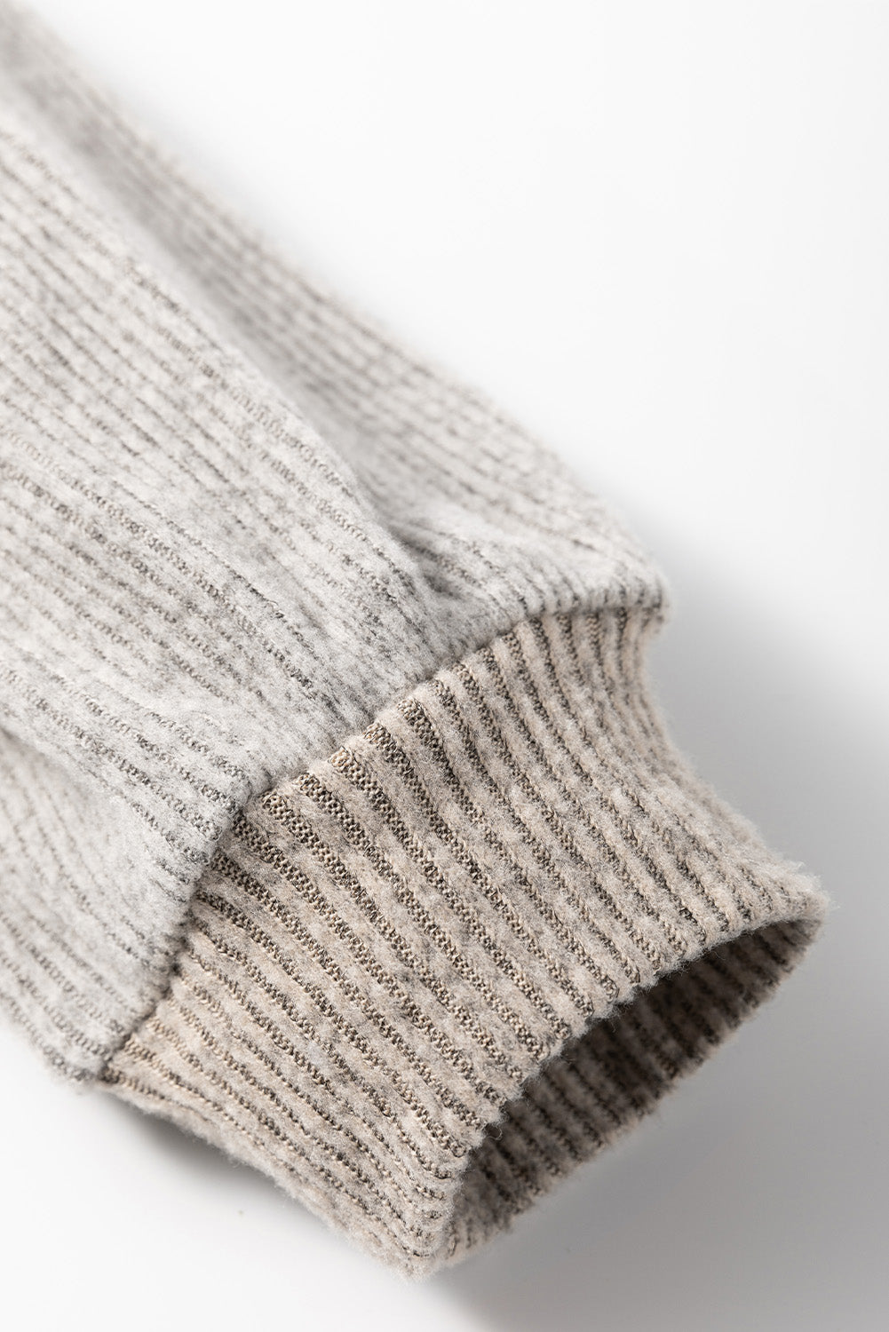 Ribbed Contrast Panel Loose Fit Long Sleeve Top