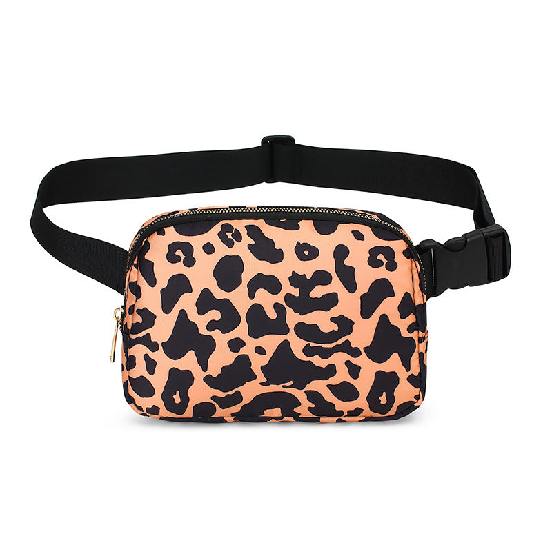 Leopard Print Adjustable Shoulder Strap Women Waist Bag Crossbody Bag Waterproof Chest Bag