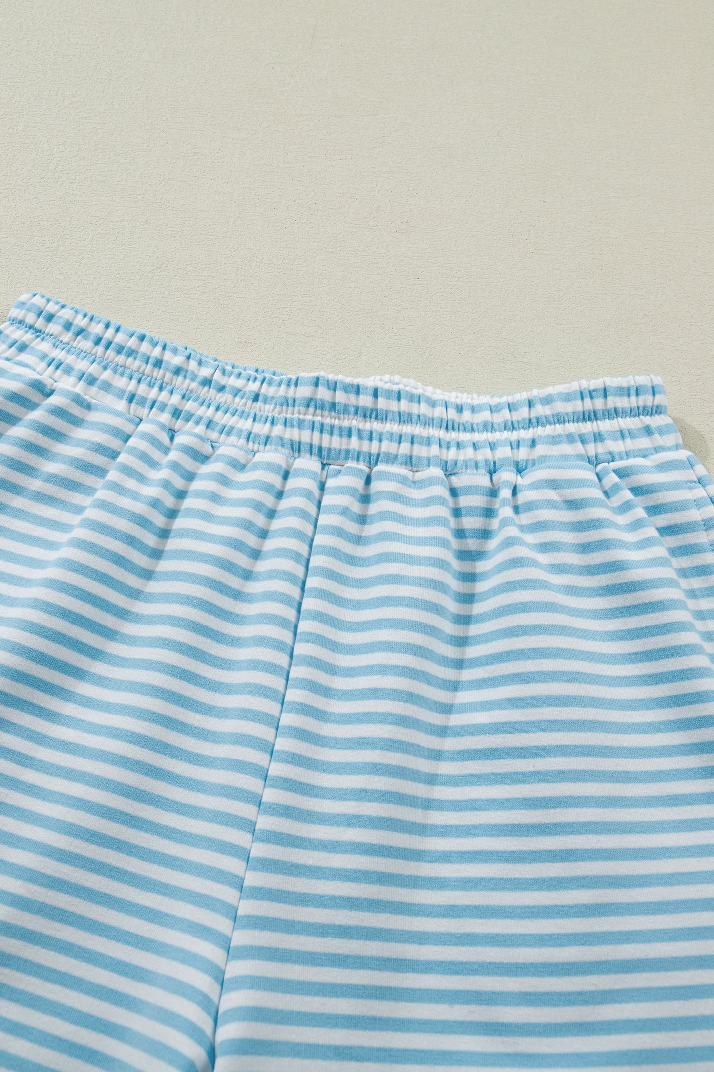 Casual Stripe 2 Piece Short Set Women Lounge Outfit