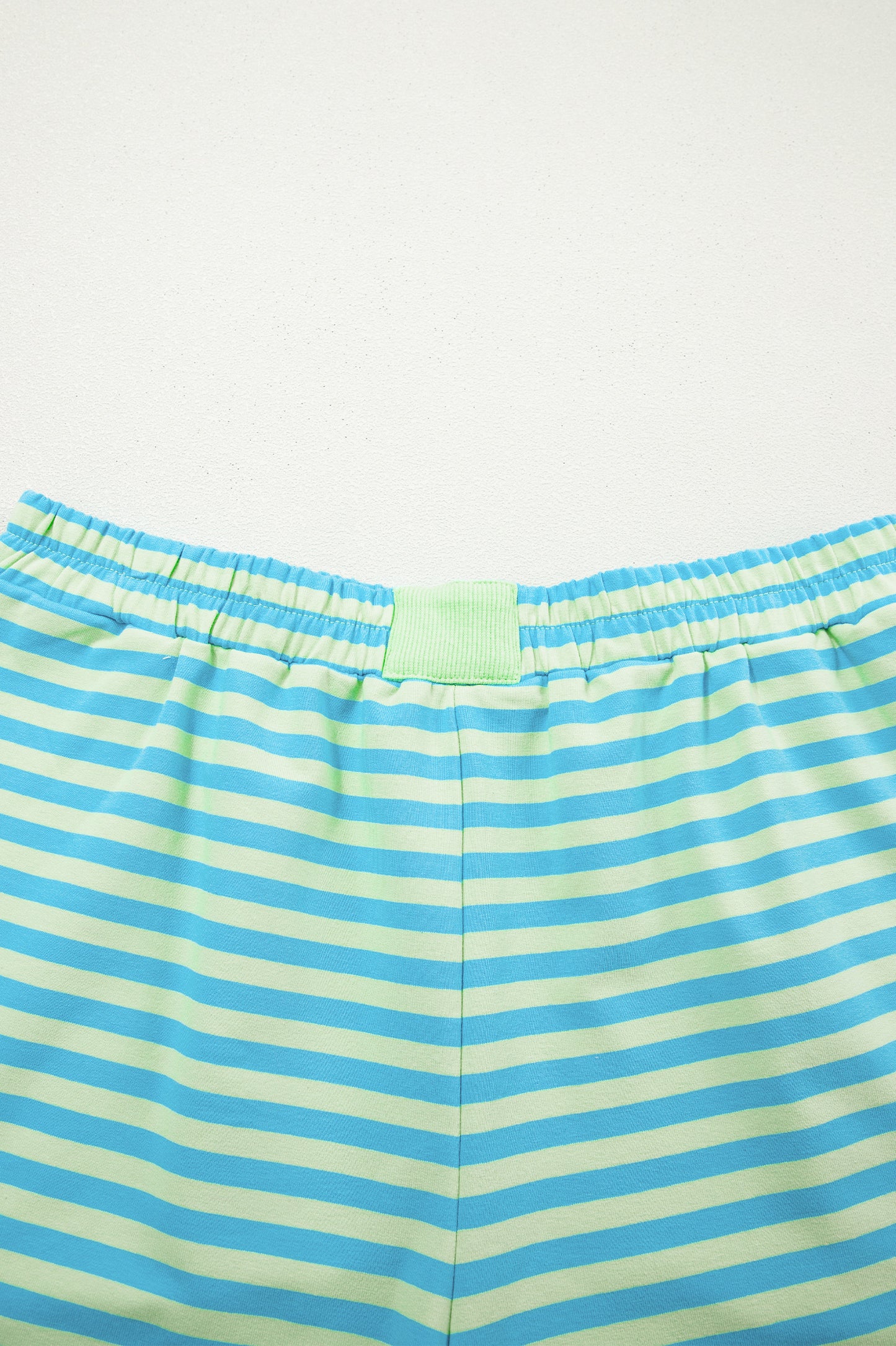 Striped Long Sleeve Pullover and Shorts Lounge Set