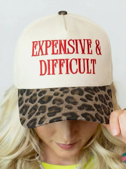 Red Dahlia Leopard Contrast Brim Baseball Cap Adjustable Hat