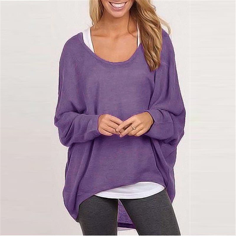 Women's Oversized Crewneck Knit Pullover Sweater Top