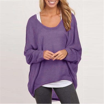 Women's Oversized Crewneck Knit Pullover Sweater Top