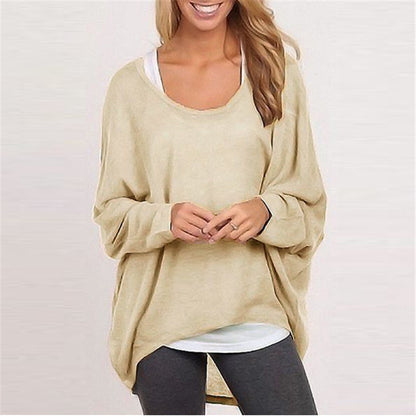 Women's Oversized Crewneck Knit Pullover Sweater Top