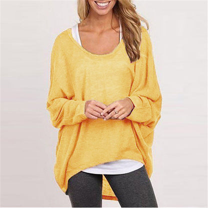 Women's Oversized Crewneck Knit Pullover Sweater Top