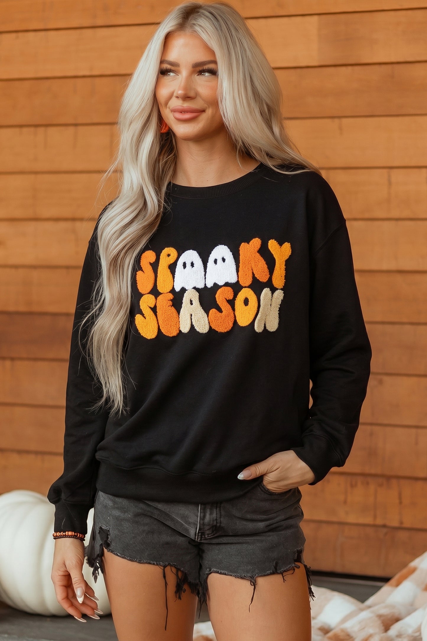 Chenille Spooky Season Halloween Crewneck Sweatshirt