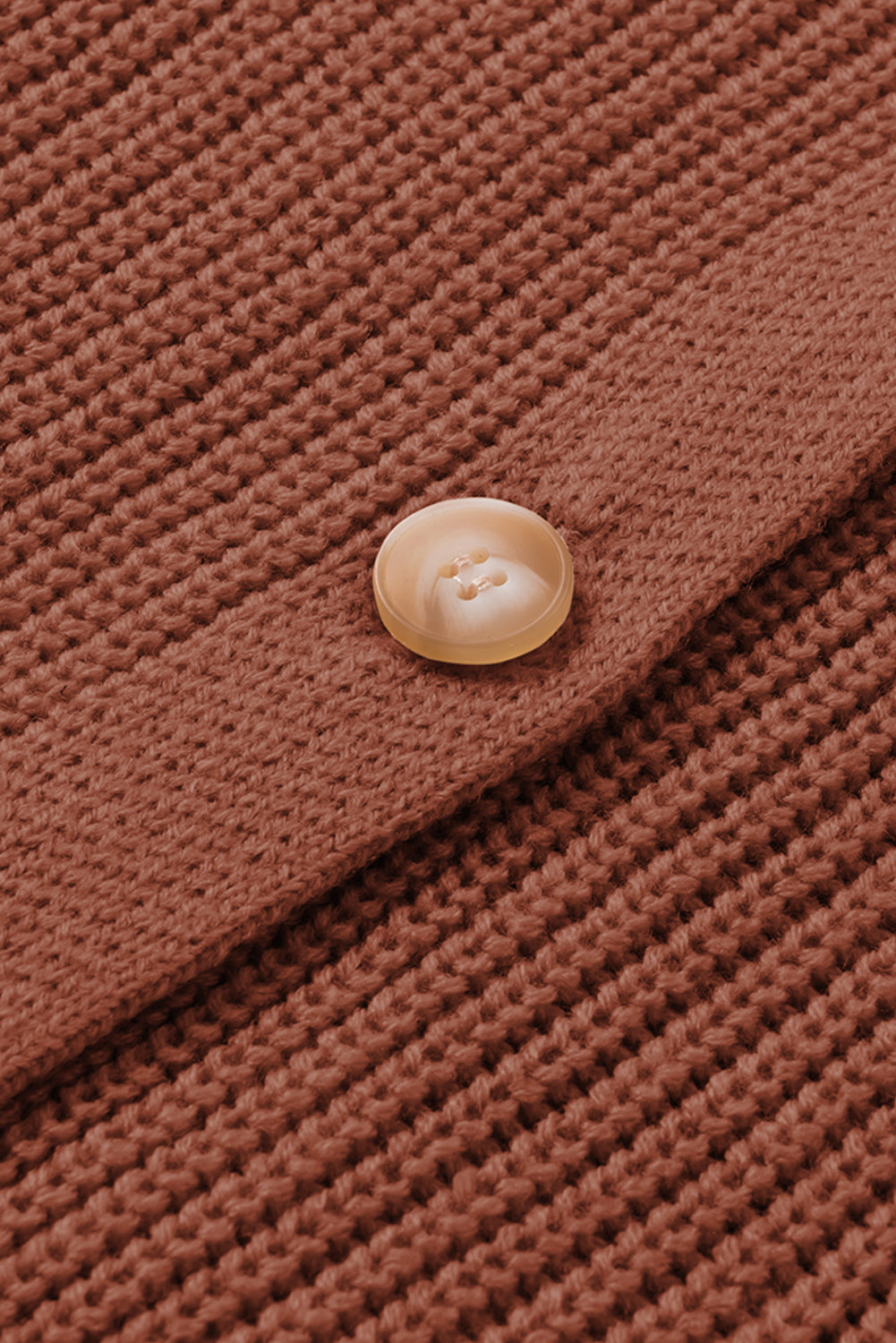 Pink Knit V Neck Bishop Sleeve Button Cardigan